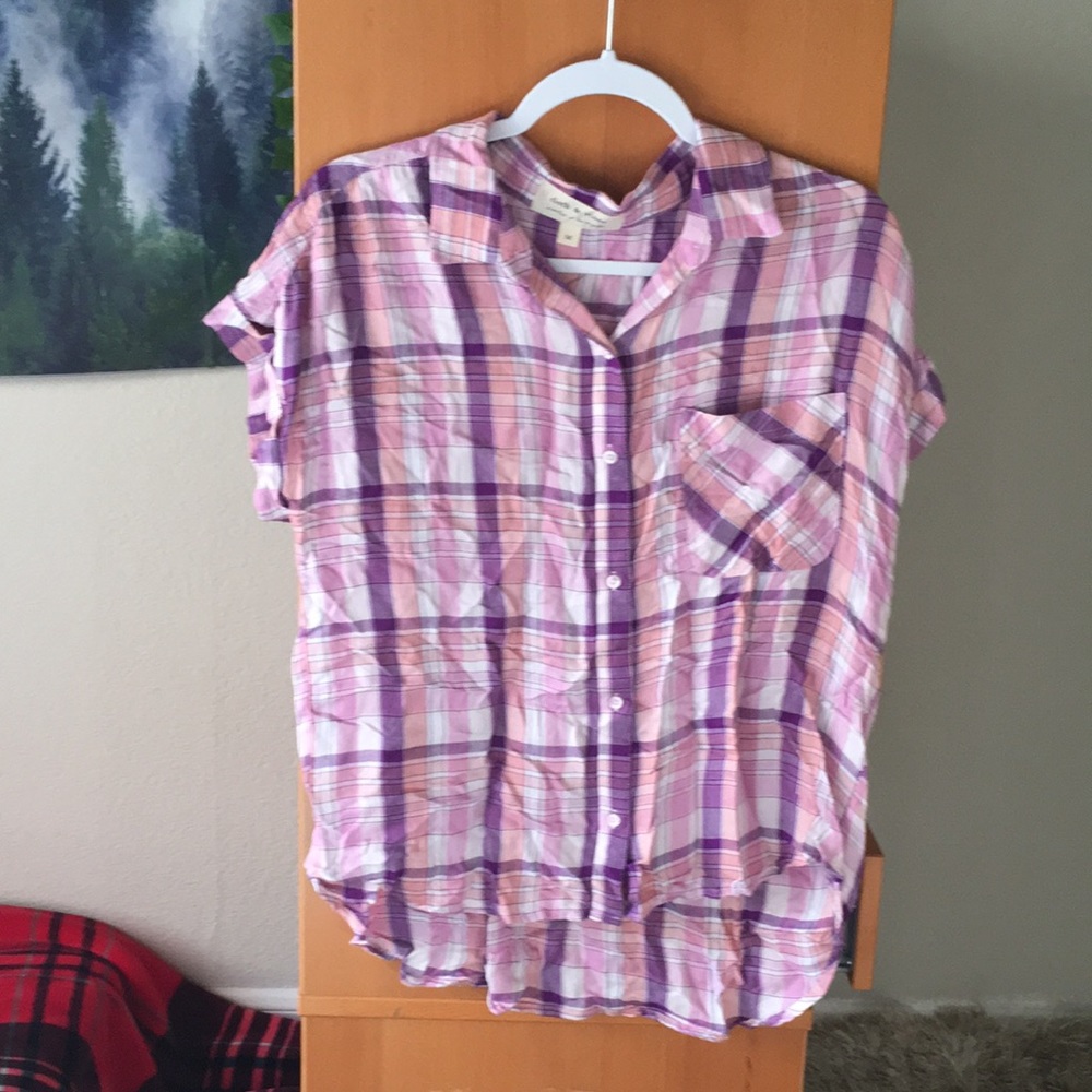 Plaid collared tunic